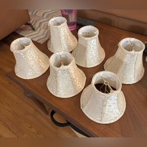 Set of 6 ivory chandelier clip on shades
